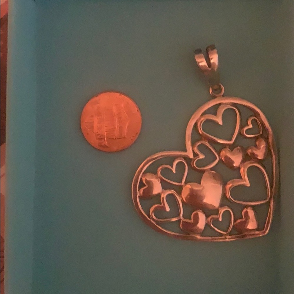 Gorgeous large sterling silver heart pendant